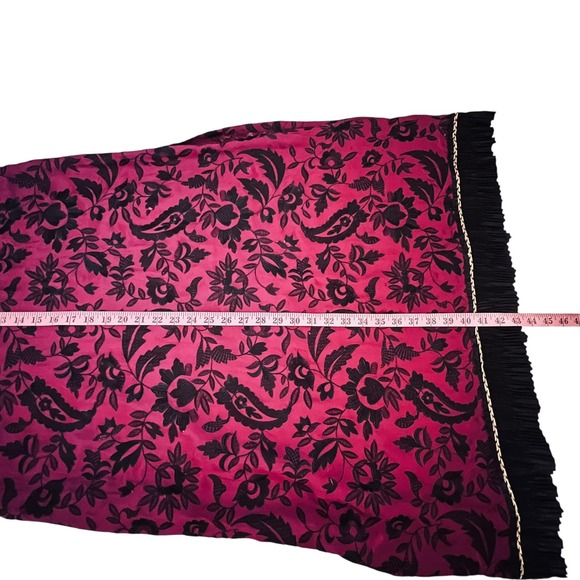 Vintage Kaftan Maxi Dress Sz M Magenta Embroidered Floral Boho Goth Whimsigoth - Picture 10 of 10